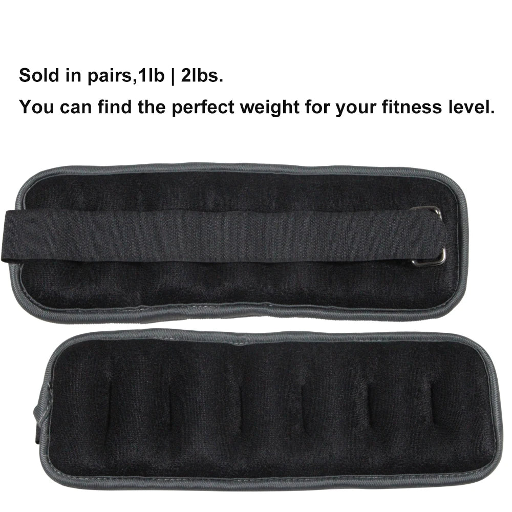 2X Ankle/Wrist Weights for Fitness Women and Men - Adjustable (0.5kg/1kg)