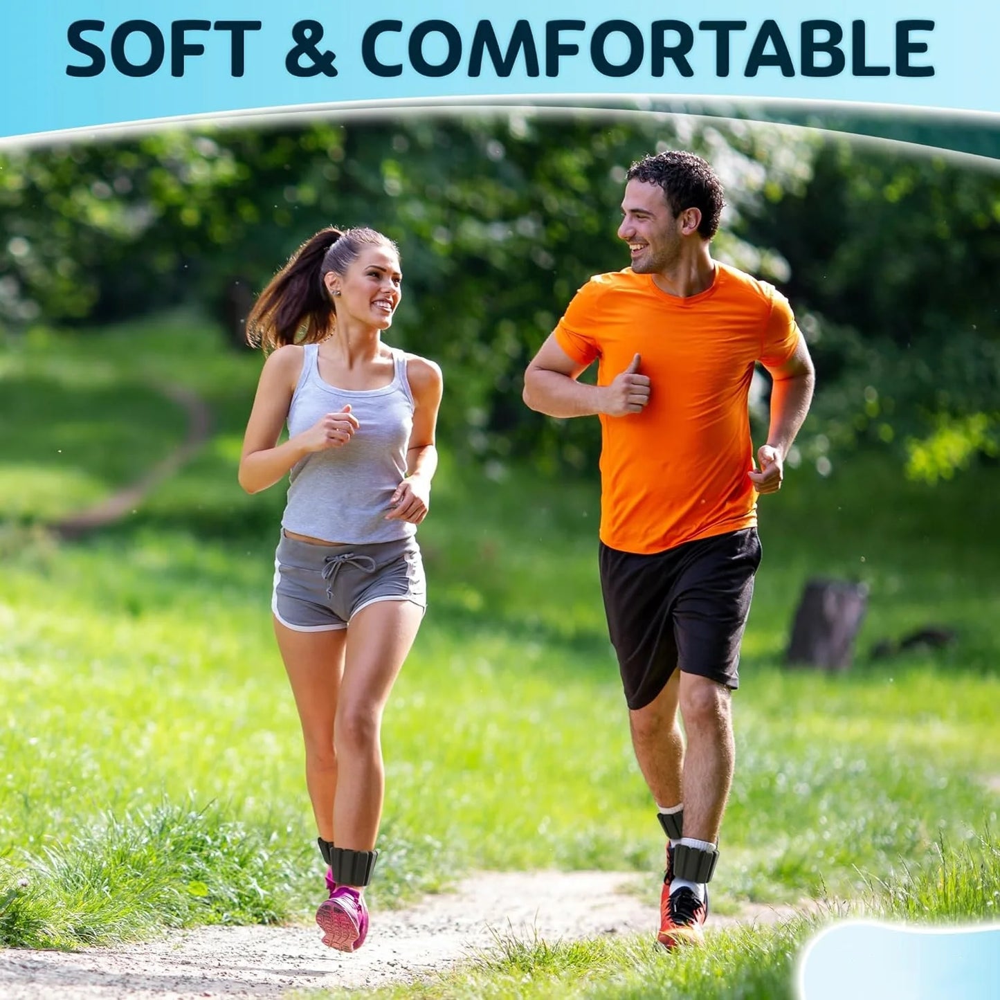 2X Ankle/Wrist Weights for Fitness Women and Men - Adjustable (0.45kg Per Band)
