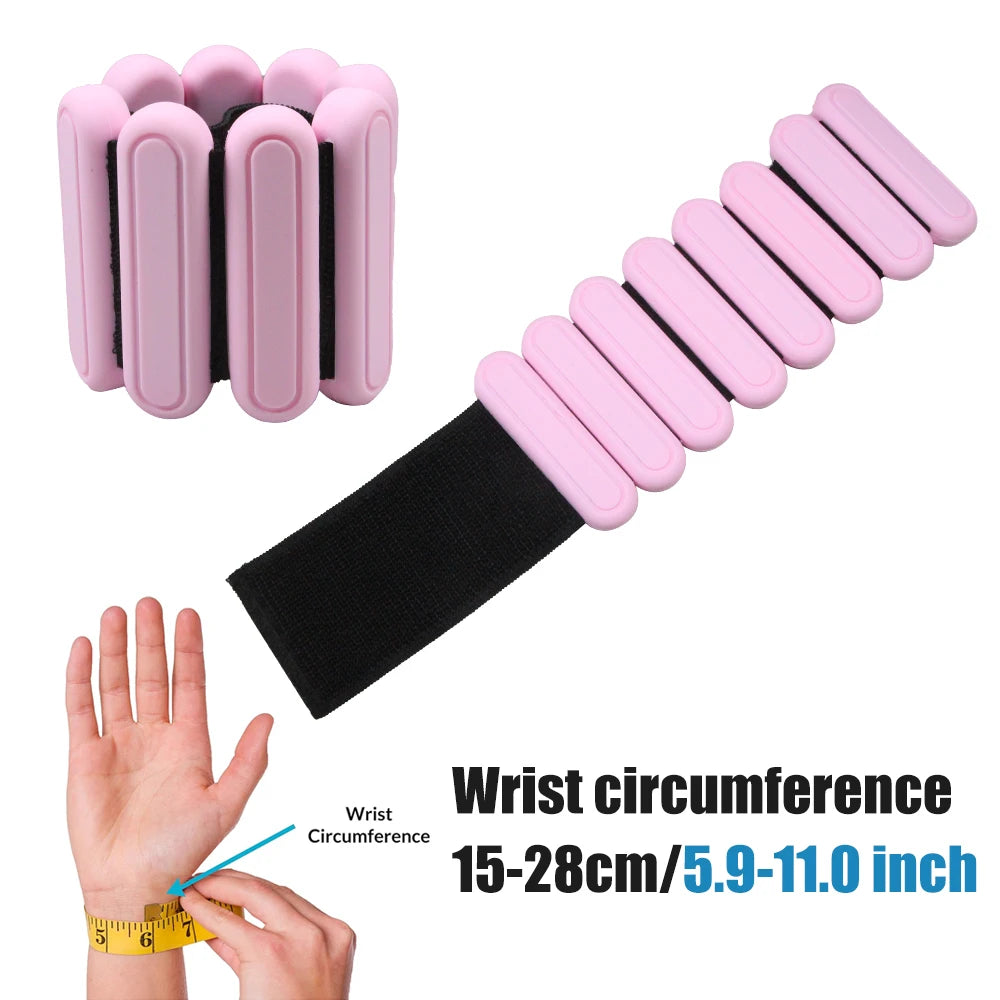 2X Ankle/Wrist Weights for Fitness Women and Men - Adjustable (0.45kg/1Lbs Each)
