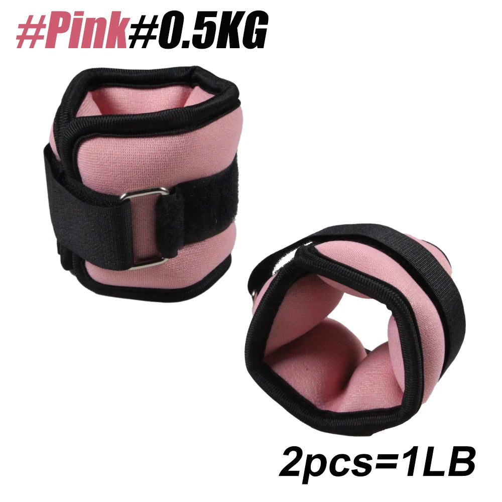2X Ankle/Wrist Weights for Fitness Women and Men - Adjustable (0.5kg/1kg)