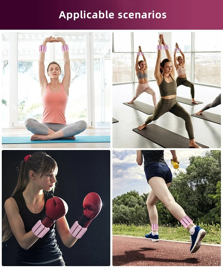 2X Ankle/Wrist Weights for Fitness Women and Men - Adjustable (0.45kg Per Band)