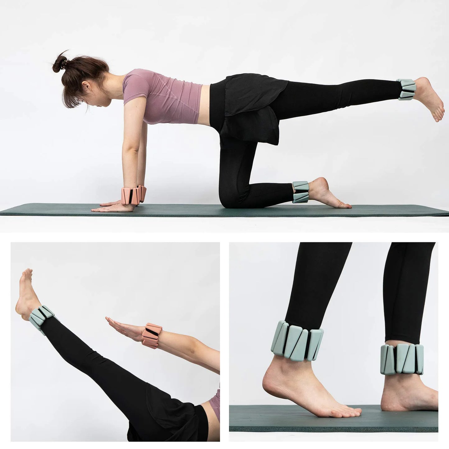 2X Ankle/Wrist Weights for Fitness Unisex - Adjustable (0.45kg Per Band)
