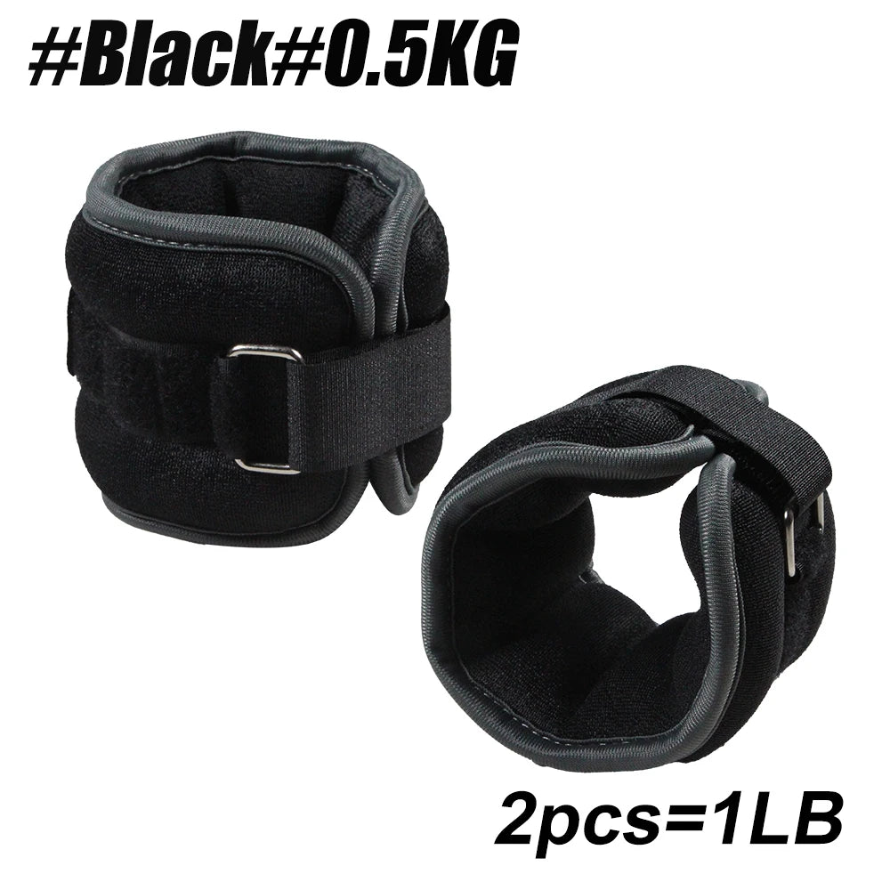 2X Ankle/Wrist Weights for Fitness Women and Men - Adjustable (0.5kg/1kg)
