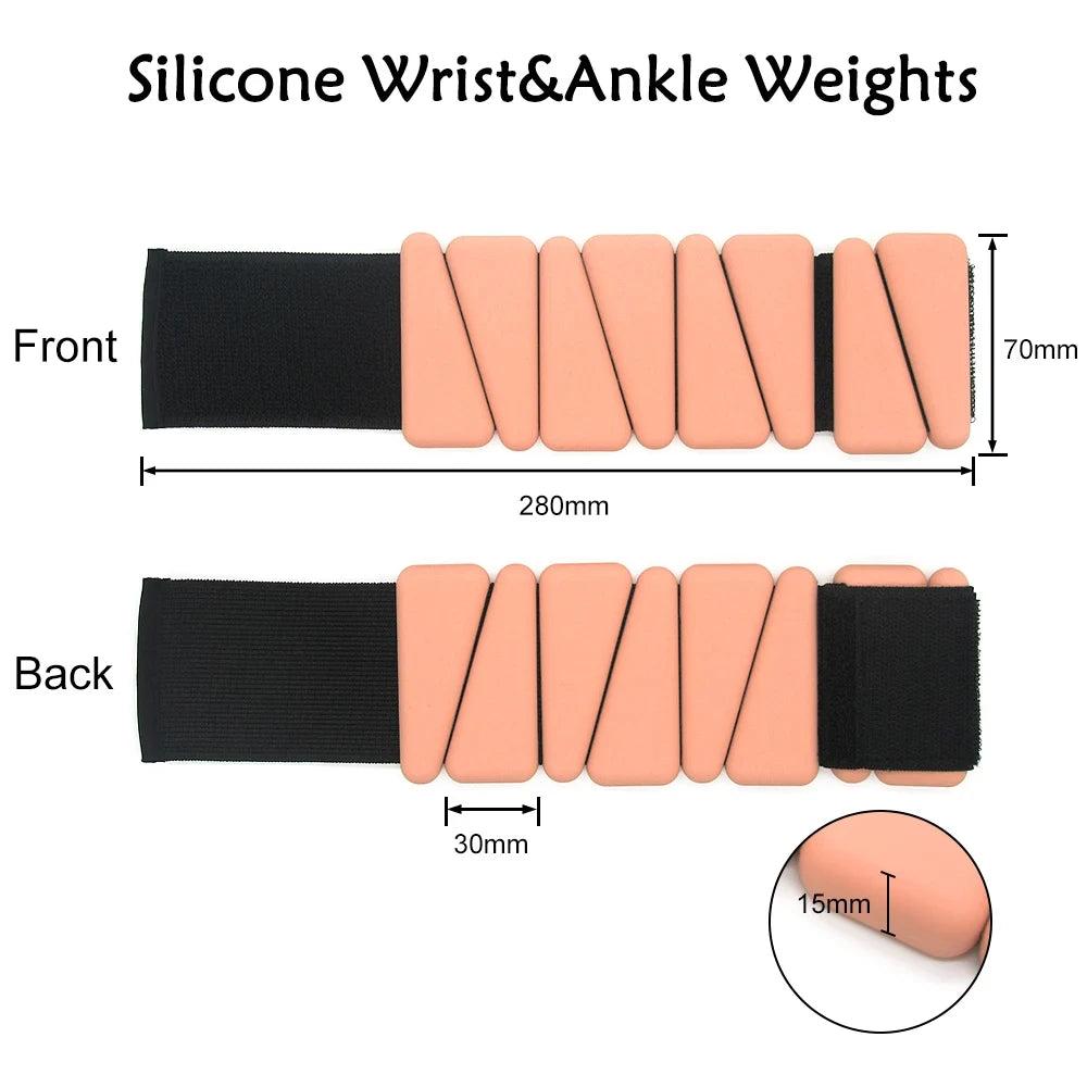 2X Ankle/Wrist Weights for Fitness Unisex - Adjustable (0.45kg Per Band)