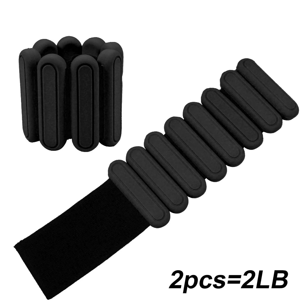 2X Ankle/Wrist Weights for Fitness Women and Men - Adjustable (0.45kg/1Lbs Each)